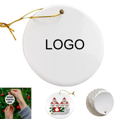 Ceramic Circle Christmas Ornament