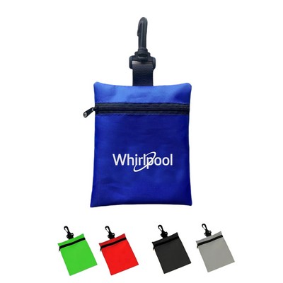 Golf Zipper Pouch with Carabiner