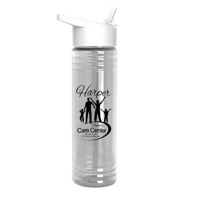 Sport Water Bottle with Flip Straw Lid, 24oz.