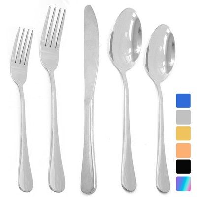 5-Piece Stainless Steel Flatware Set Knife Fork Spoon