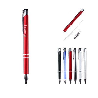 Aluminum Press Action Stylus Gel Pen