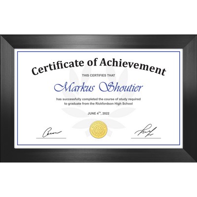 Borden 8.5"x14" Certificate Frame (Black) 10.5"x16"