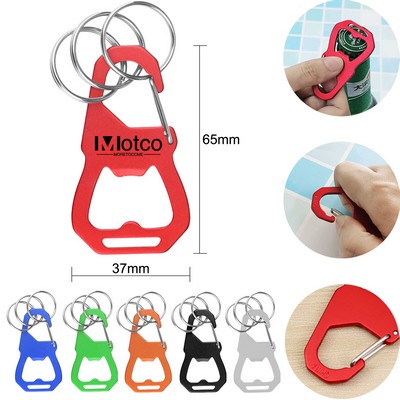 Keyring Carabiner With Bottle Opener