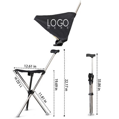 Three-Legged Portable Crutch Folding Stool