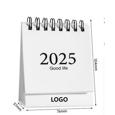 2025 Desk Calendar With Thick Paper, Standing Flip Desktop With Strong Twin-Wire from January to Dec