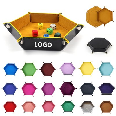 Portable Hexagon Folding Dice Rolling Tray