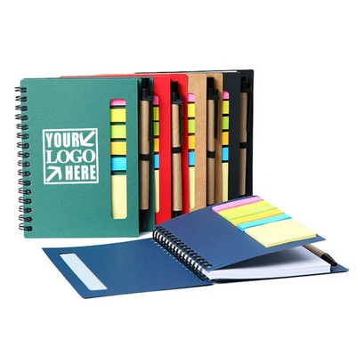 Hollowed Cover Sticky Note Spiral Notebook