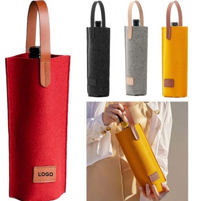 Single Bottles Felt Wine Bags