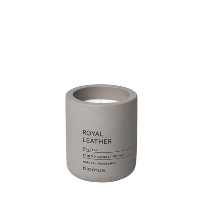 Blomus Fragra - Small Candle In Concrete Container - Royal Leather