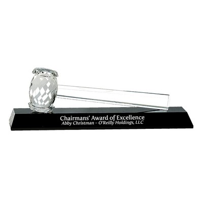 Crystal Gavel on Black Crystal Base, 13-7/8" x 4-1/4"