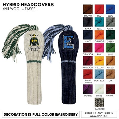 Knitted Wool Hybrid Golf Club Headcover