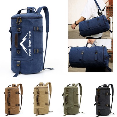 Vintage Canvas Cylinder Backpack