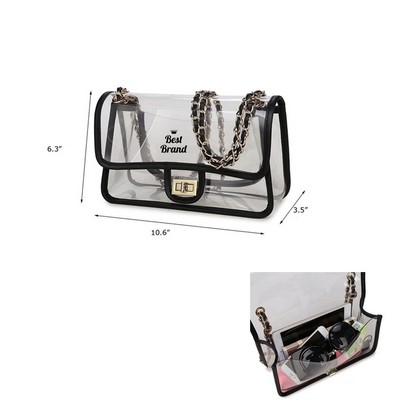 Pvc Clear Purse Handbag With Chain