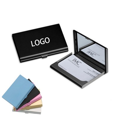 Aluminum Alloy Business Card Holder With Mirror