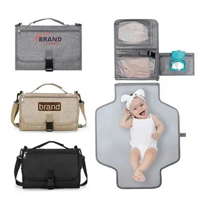 Portable Waterproof Diaper Changing Pad w/ Pillow&Storage