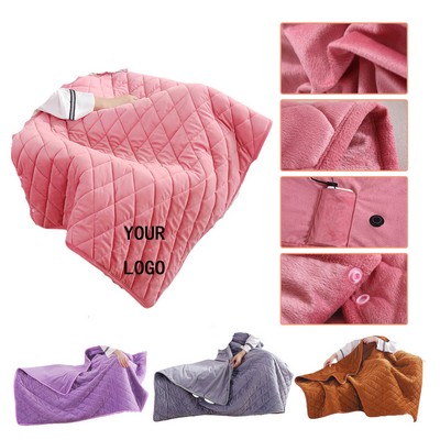 USB Electric Heated Throw Blanket Electric Heating Shawl for Camping Travel