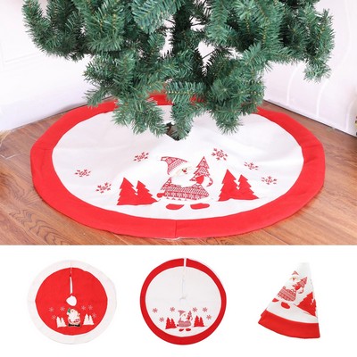 Red And White Xmas Christmas Tree Skirt Decorations