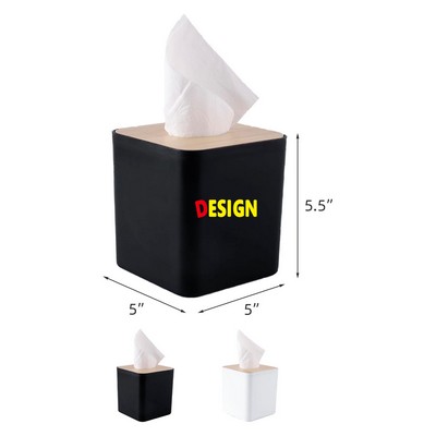 Square Tissue Box Cover Disposable Paper Facial Tissues Wooden Rectangular Tissue Box Holder