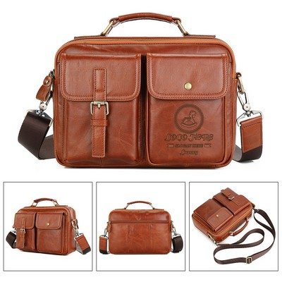 Vintage Men's Genuine Leather Briefcase Handbag