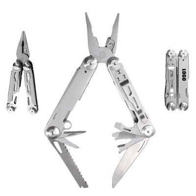 Sleek Silver Multi-Pliers Tool Kit with Convenient Clip