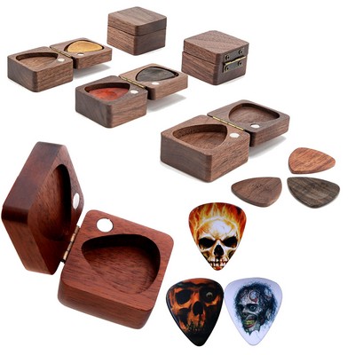 Custom Wooden Guitar Picks Box including 3pcs Picks