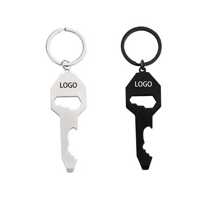 Multi Functional Bottle Opener Stainless Steel Keychain