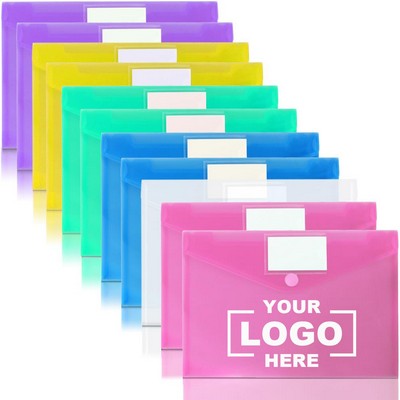 A4 Document Envelopes with Label Pocket and Snap Closure