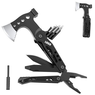 Hammer Axe Pliers Tool with Flint and Multi Function Features