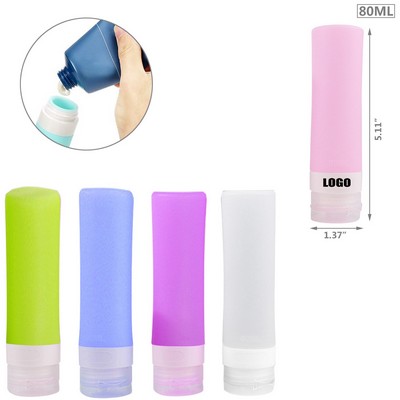 80ml Refillable BPA Free Silicone Cylinder Travel Bottle