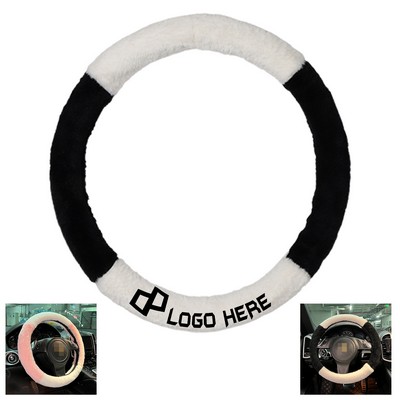 Elastic Microfiber Plush Steering Wheel Cover