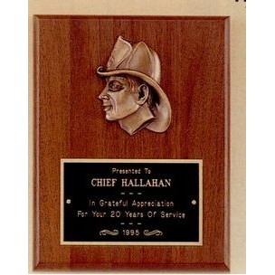 Wexford Series Fireman Award Plaque w/ Antique Bronze Casting (8"x10")