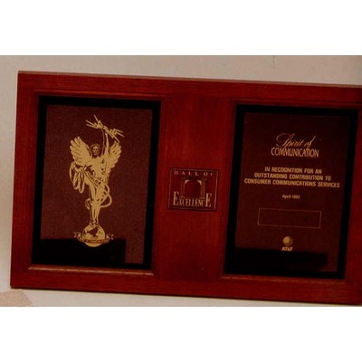 12-1/5"x20-1/5" Double Corian And Walnut Wood Award (18b)