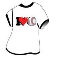 I Love Baseball T-Shirt Lapel Pin