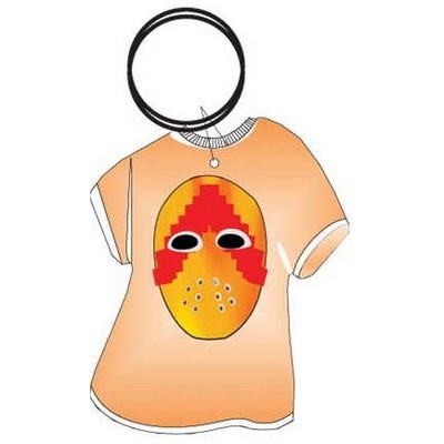 Hockey Mask T-Shirt Key Chain w/Clear Mirrored Back (4 Square Inch)