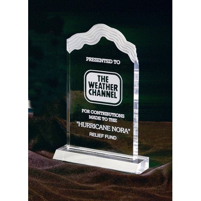 Clear Edge Acrylic Award w/ Frosted White Cap - 5"x 8"