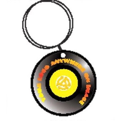 Rpm Record Executive Keychain w/Mirrored Back (2 Square Inch)