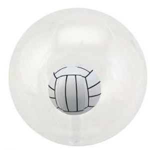 16" Inflatable Transparent Beach Ball w/ Inflatable Volleyball Insert©