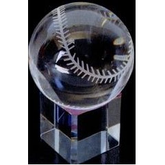 Optic Crystal Baseball Award w/Base (5¾"x4")