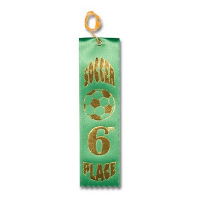 2"x8" 6th Place Stock Soccer Carded Event Ribbon