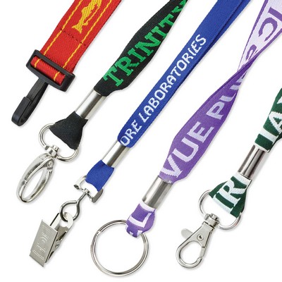 1" Flat Woven Polyester Custom Lanyards