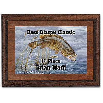 Genuine Walnut Base Plaque w/Square Corner (5"x 7")