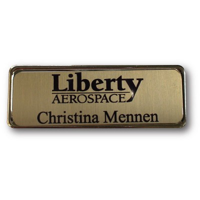 Gold Metal Name Badge (1" x 3")