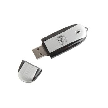 1 GB Oval USB Flash Drive w/Key Chain