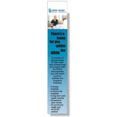 Stock .020 White Plastic Bookmark (1.44"x8.25"), Digital Full Color Imprint