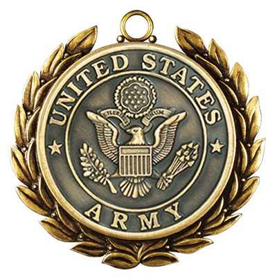 Regency Stock Medal w/ Wreath (US Army) 2 3/4"