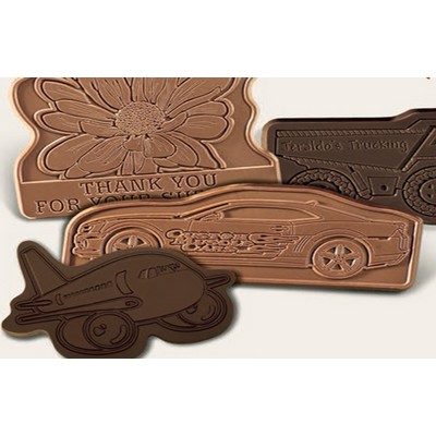 Custom Shape Chocolate in Gift Box w/Custom Printed Band (4"x4")