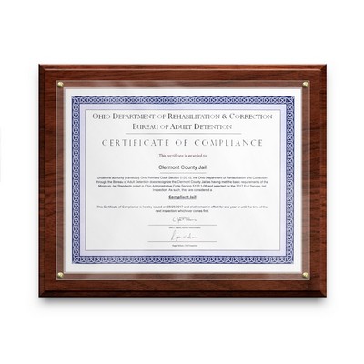 Solid Cherry Wood Slide-In Certificate Plaque