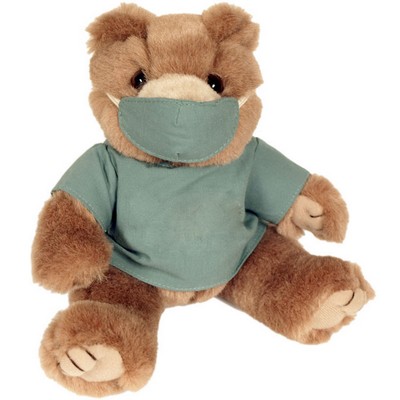 8" Green Scrubs Bear Stuffed Animal