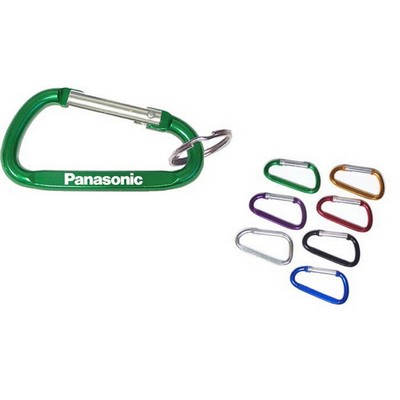 Aluminum Carabiner with Key Ring - 7 Cm