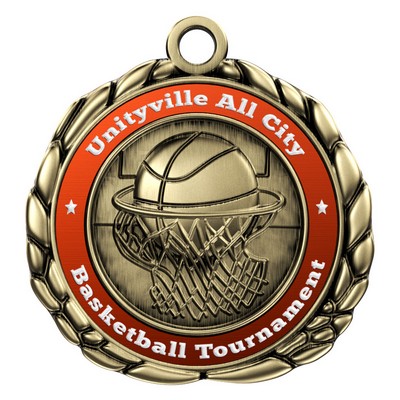 Vibraprint® Basketball Quali-Craft Medallion (2-1/2")